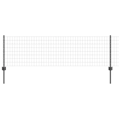 vidaXL Euro ograja s 22 U stebri sivih 0,6x50 m iz jekla