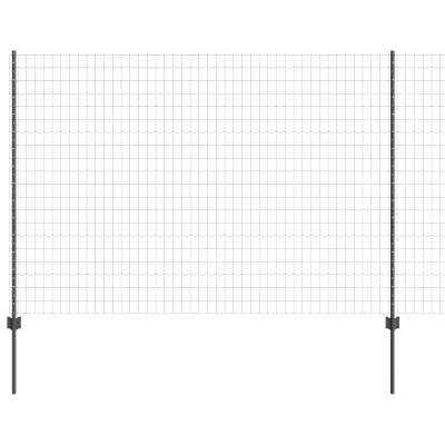 vidaXL Euro Ograja z 10 U Stebrički Siva 1,5x10 m Jeklo