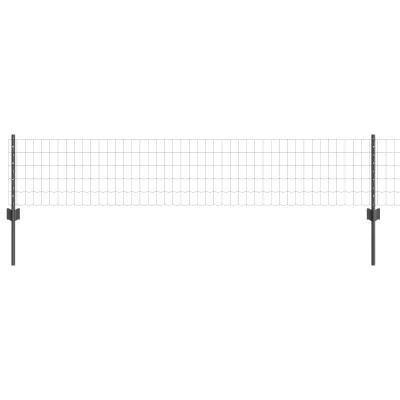 vidaXL Euro ograja z 22 U stebrički siva 0,4x50 m jeklo