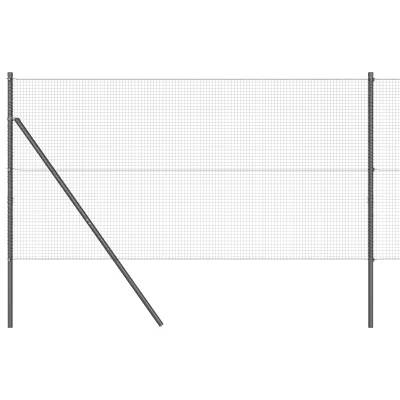 vidaXL Sivi komplet stebrov za ograje Komplet 2 Siva Kovina 10 x 1 m