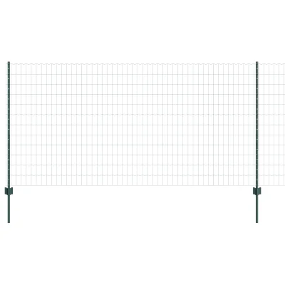 vidaXL Euro ograja z 11 U stebrički zelena 1,2x25 m jeklo