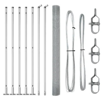 vidaXL Varjena žična ograja s 7 flanged stebri 1.4x10 m Galvanizirano jeklo