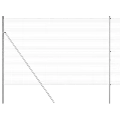 vidaXL Varjena žičnata ograja s 13 stebri 1.5x25 m pocinkano jeklo