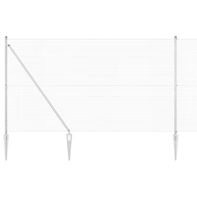 vidaXL varjena žična ograja s 7 konicami 1.6x10 m galvanizirano jeklo