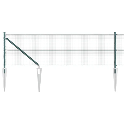 vidaXL Varjena žična ograja z 7 konicami Zelena 0.4x10 m Jeklo