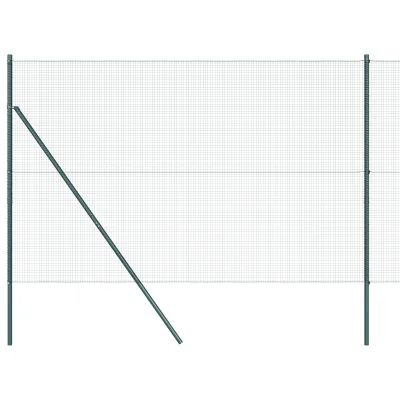 vidaXL varjena žičnata ograja z 7 stebrički Zelena 1.6x10 m Jeklo