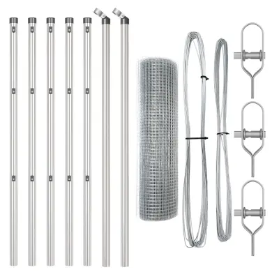 vidaXL Varjena žična ograja z 7 stebri 0.6x10 m Galvanizirano jeklo