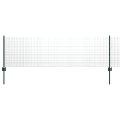 vidaXL varjena žična ograja z 11 U stebrički zelena 0.6x25 m jeklo