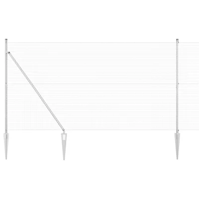 vidaXL Varjena žična ograja s 13 sidrnimi palicami 1.5x50 m Galvanizirano jeklo