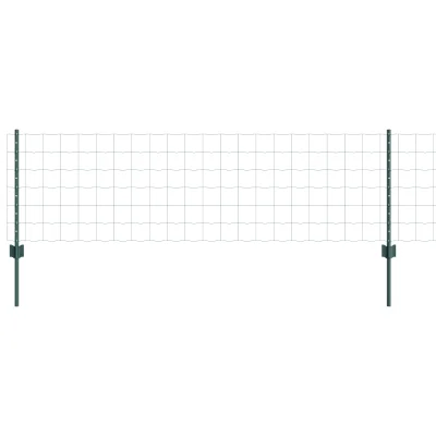 vidaXL Euro ograja z 22 U stebrički Zelena 0,6x50 m Jeklo