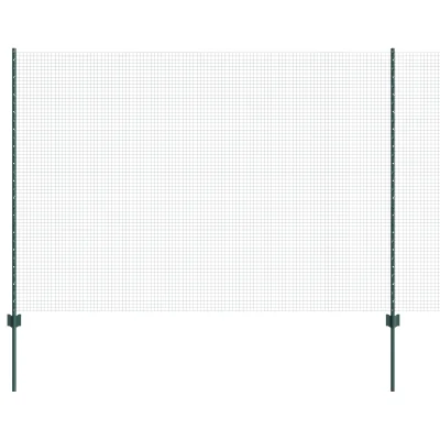 vidaXL Varjena žična ograja z 11 U stebrički Zelena 1.5x25 m Jeklo