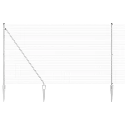 vidaXL Varjena žična ograja s 13 spike postov 1.6x50 m Galvanizirano jeklo