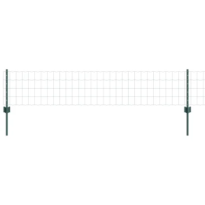 vidaXL Euro ograja z 22 U stebrički Zelena 0,4x50 m Jeklo