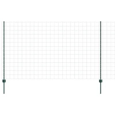 vidaXL Evro ograja s 5 U stebri zeleno 1,4x10 m jeklo