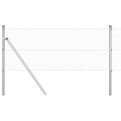 VidaXL varnostna mreža z 13 stebrički 0.8x25 m pocinkanega jekla