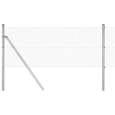 vidaXL Set ograjnih stebrov Set 2 Pocinkano jeklo 25 x 0.5 m Vzdržljivo