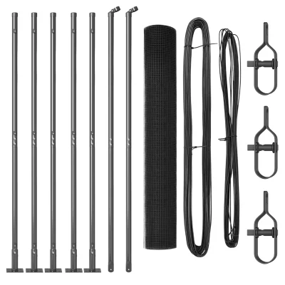vidaXL Komplet ograjnih palic Set 2 Siva Kovina, Plastika 10 x 1 m