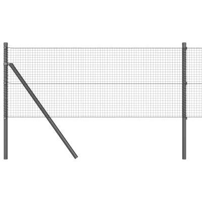 vidaXL set ograjnih stebrov set 2 siva cinkana kovina 10 x 0.5 m