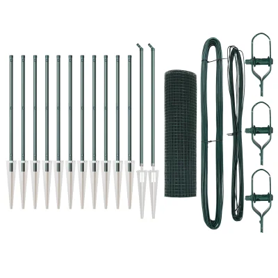 vidaXL set ograjnih stebrov Set 2 Zelen Kovina 25 x 0.5 m Trden