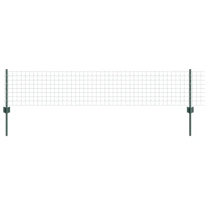 vidaXL Euro ograja z 22 U stebrički Zelena 0,4x50 m Jeklo
