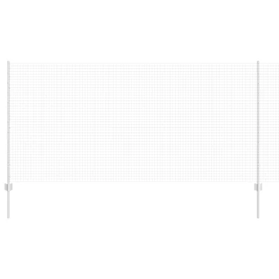 vidaXL Welded Wire Fence s 44 U postavami Srebrna 1.2x50 m Jeklo