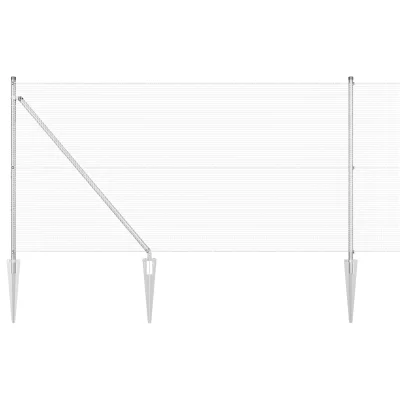vidaXL set ograjnih stebrov Set 2 Pocinkano jeklo 10 x 1 m Vzdržljivo