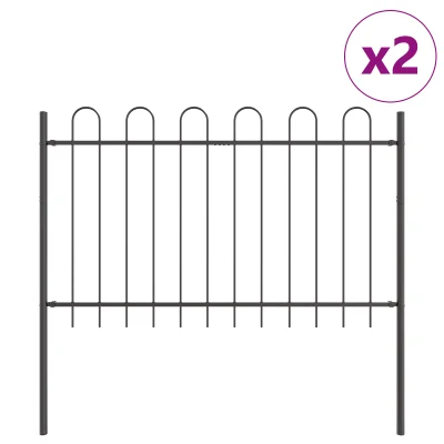 VidaXL Vrtna ograja z obroči Siva 3,4x1,2 m - Jeklo