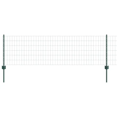 vidaXL Euro ograja z 22 U stebrički zelena 0,6x50 m jeklo