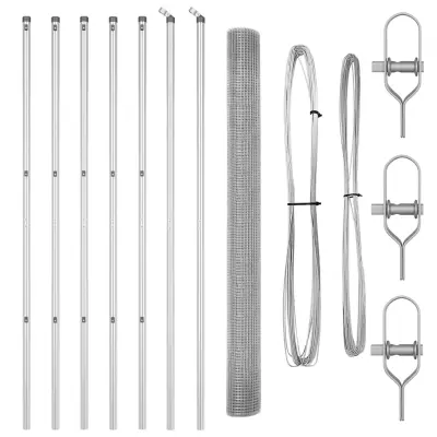 vidaXL Varjena žična ograja s 7 stebri 1.6x10 m Galvanizirano jeklo