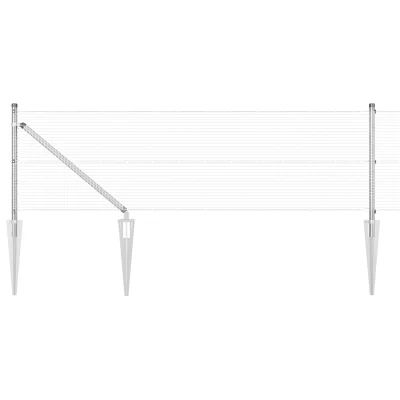 vidaXL Set Ograjnih Stebrov Set 2 Pocinkano Jeklo 10 x 0.5 m Vzdržljivo