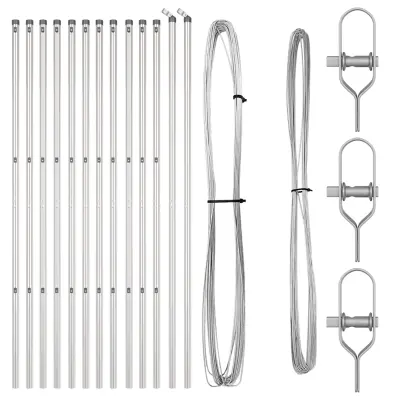 vidaXL Stebrički za ograjo 13 kosov Ø32 mm 170 cm Galvanizirano jeklo