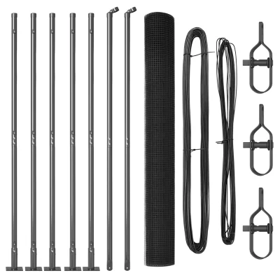 vidaXL set ograjnih stolpov Set 2 Siva Galvanizirano jeklo 10 x 1.5 m