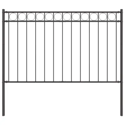 vidaXL Zunanja ograja Siva 1,7x1 m Jeklo