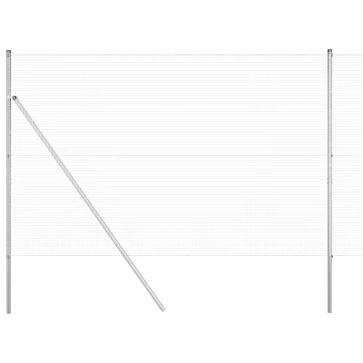 vidaXL Varjena žična ograja z 13 stebri 1.5x25 m Pocinkano jeklo