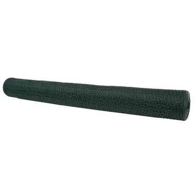 vidaXL Heksagonalna ograja zelena 1.4x25 m jeklo