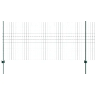 vidaXL Euro Ograja z 11 U Stebrički Zelena 1x25 m Jeklo