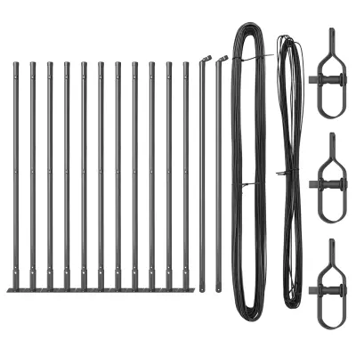vidaXL Stebri s podnožjem 13 kosov Ø32mm 90cm Galvanizirano jeklo