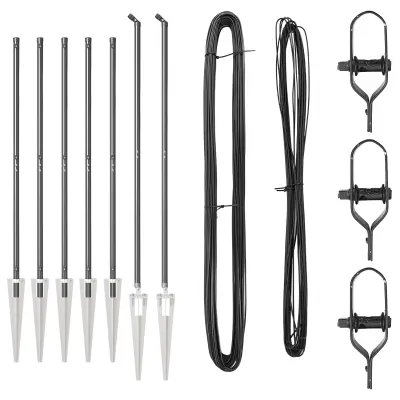 vidaXL Obešalniki za ograje s konico 7 kosov Ø32 mm 170 cm Galvanizirana jeklo