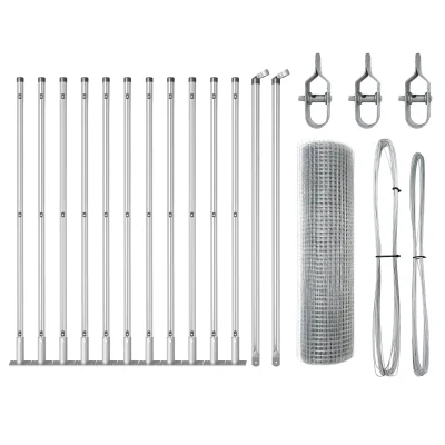 vidaXL Set ograjnih stebrov 25 x 0.5 m Set 2 Pocinkano jeklo Vzdržljivo
