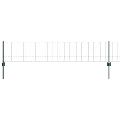 vidaXL Euro ograja z 11 U stebrički Zeleno 0,4x25 m Jeklo