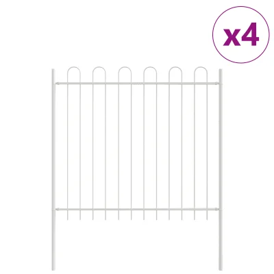 vidaXL Vrtna ograja s hoop vrhom, bela 6,8x1,5 m, jeklo