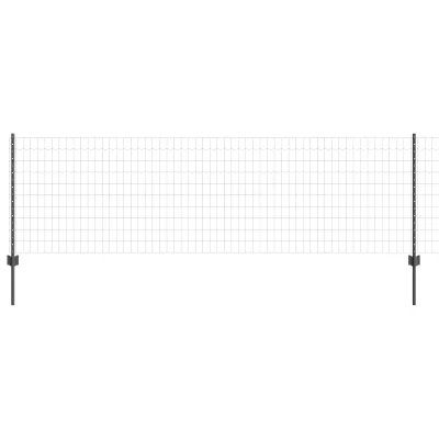 vidaXL Evro ograja z 11 U stebrički Siva 0,8x25 m Jeklo