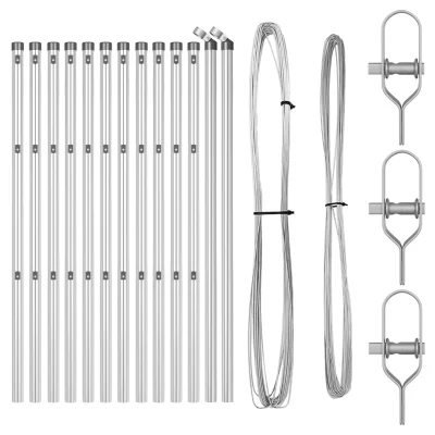 vidaXL Stebrički za ograjo 13 kosov Ø32 mm 120 cm Cinkana jeklo