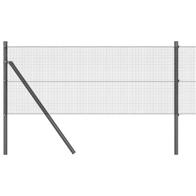 vidaXL Set stebrov iz sivega jekla Set 2 Siva Jeklo 10 x 0.5 m