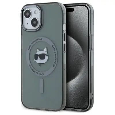 OVITEK KARL LAGERFELD HARDCASE ZA IPHONE 15 6.1'' ZA MAGSAFE CHOUPETTE ČRNA