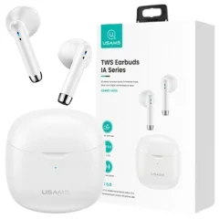 USAMS BLUETOOTH 5.0 TWS SLUŠALKE BREZŽIČNE ZA TELEFONE BELE