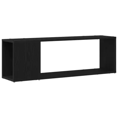 vidaXL Knjiga polica Črna hrast 100x24x32 cm Inženirski les