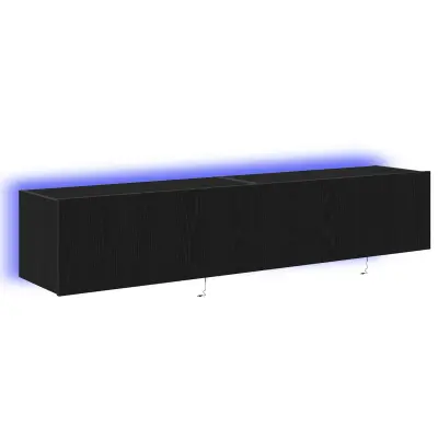 vidaXL TV omarice z LED lučmi 2 kosa Črni hrast 80x35x31 cm