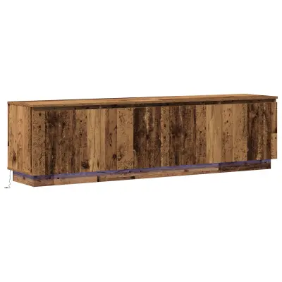 vidaXL TV omarica z LED Stari les 180x38x49 cm Inženirski les