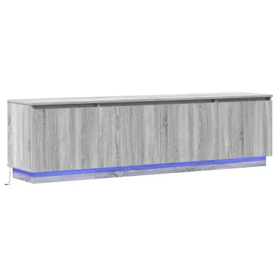 vidaXL TV omarica z LED Siva Sonoma 180x38x49 cm Inženirski les